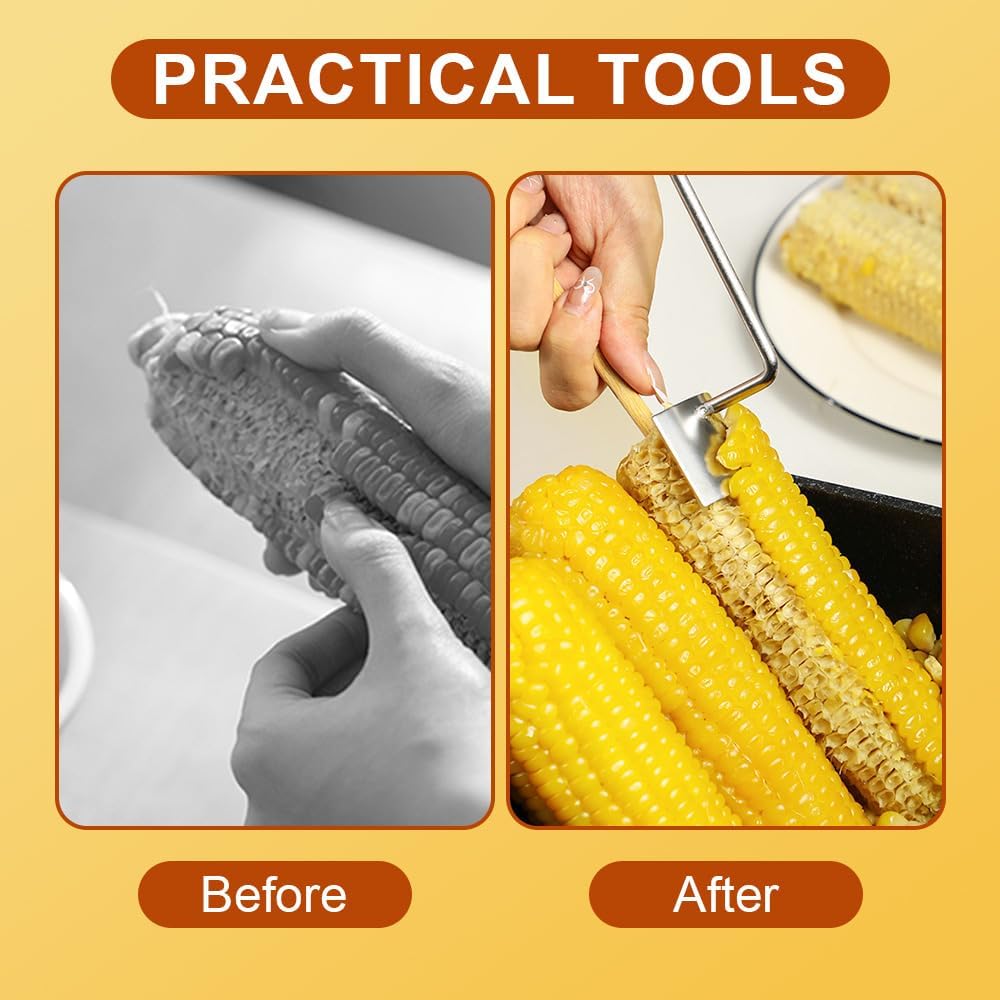 Easy Clean Corn Cob Peeler, 2025 Upgraded Stainless Steel Corn Stripper for Corn on the Cob, Fast and Safe, Suitable for Home Kitchens, Restaurant Chefs, Outdoor Dining Enthusiasts (1 pcs)