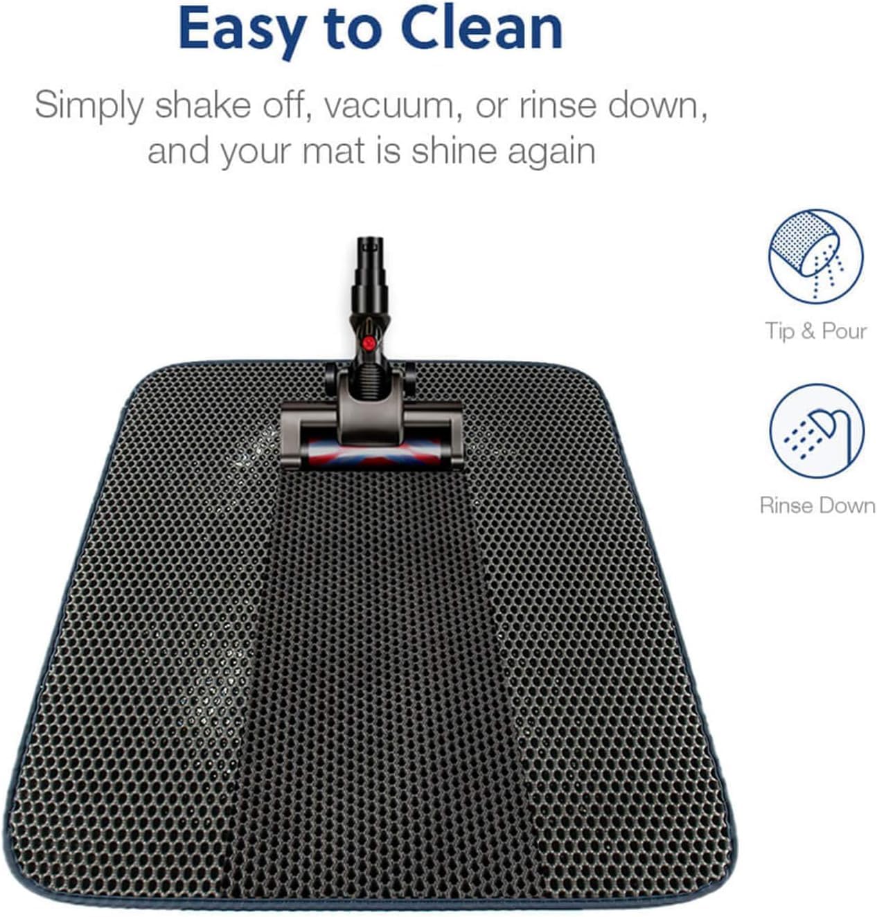 Cat Litter Mat, Kitty Litter Trapping Mat, Honeycomb Double Layer Mats, No Phthalate, Urine Waterproof, Easy Clean, Scatter Control, Catcher Litter Tray Box Rug Carpet