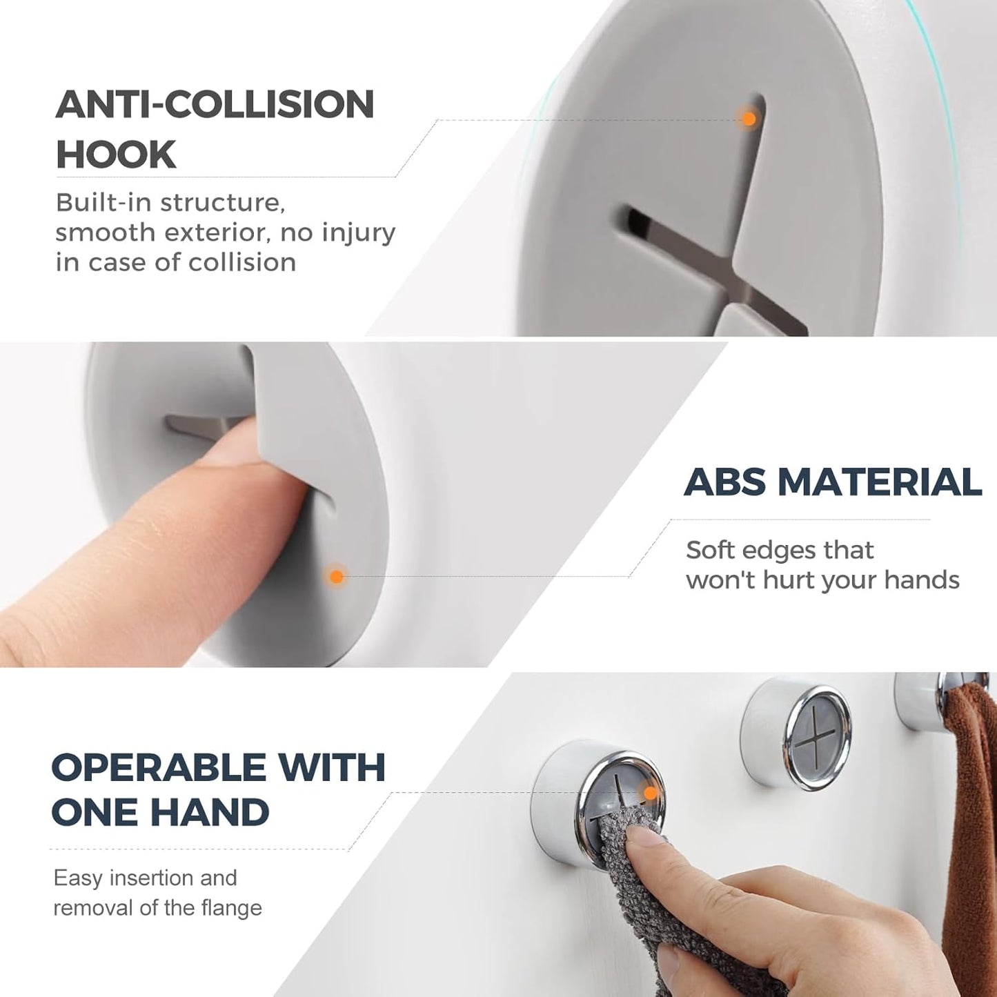 Creative Towel Hook with Premium Chrome Finish, 2025 New Round Adhesive Push Towel Hooks for Kitchen, Bathroom, Cabinet (Chrome, 6pcs)