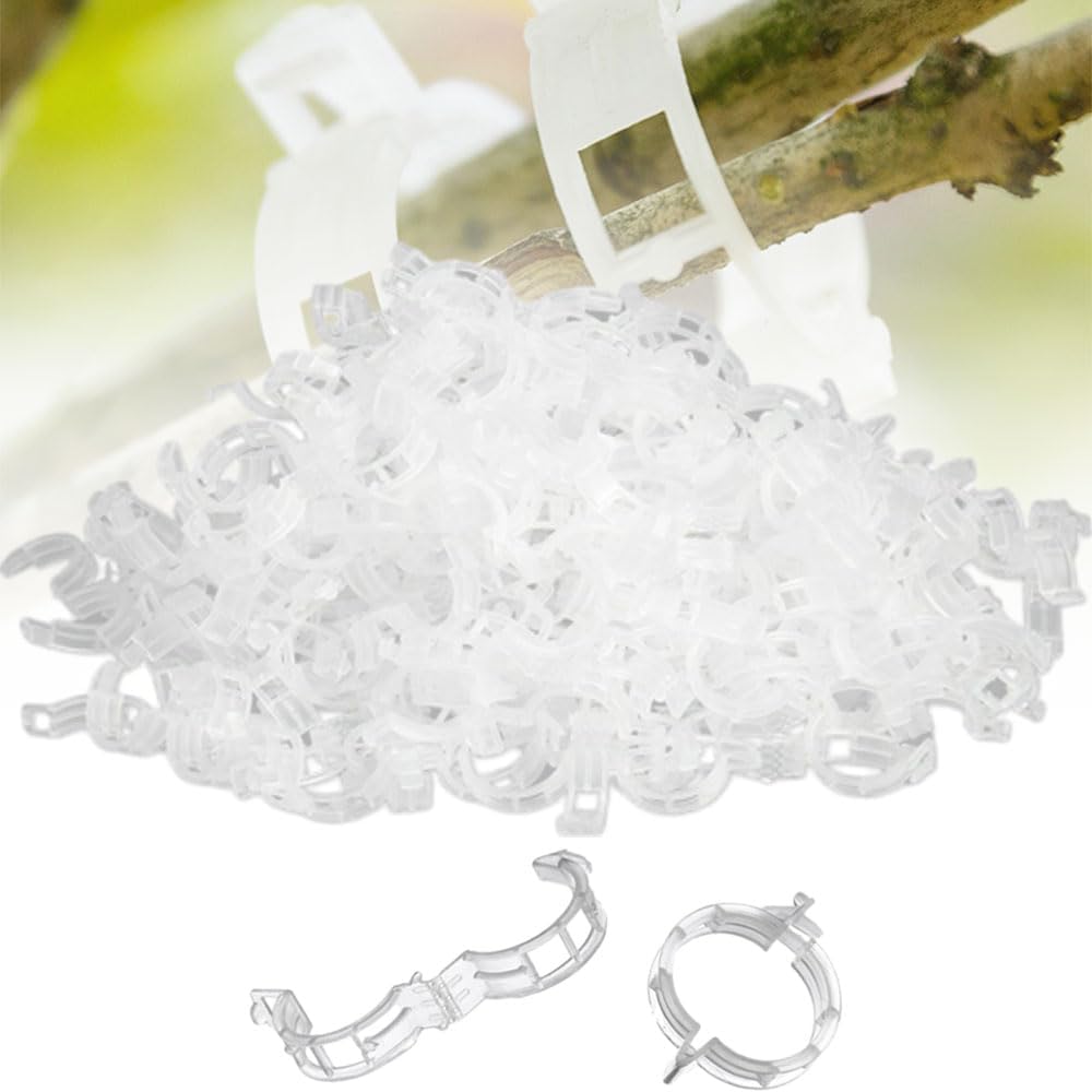 Secured Plastic Plant Clip, 2024 New Plant Support Clips for Climbing Plants, Portable Garden Plant Support Clips Plastic Tomato Grape Vine Vegetables Plant Clips (100, White)