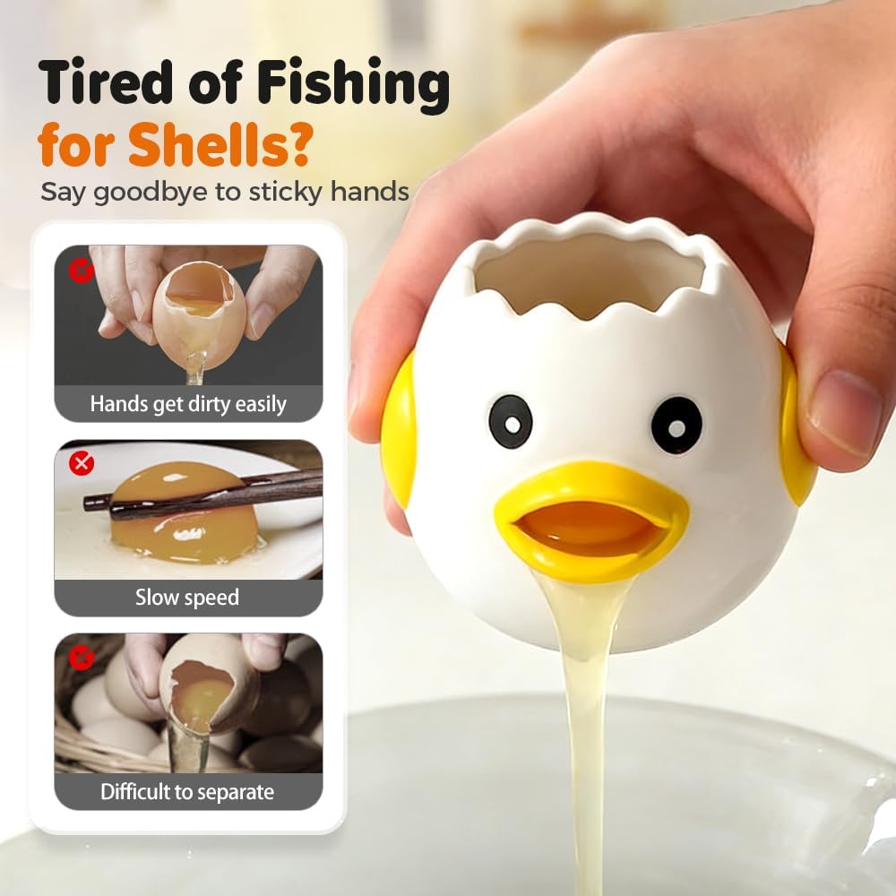Cartoon Egg White Separator, Practical and Simple Ceramic Egg Separator, Suitable for Kitchen Baking Small Tools (1 pcs)