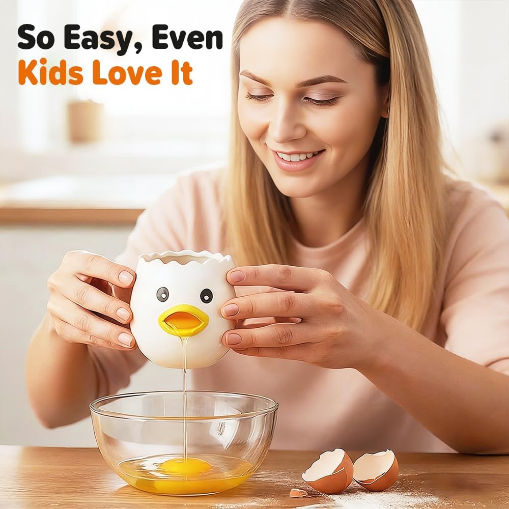 Cartoon Egg White Separator, Practical and Simple Ceramic Egg Separator, Suitable for Kitchen Baking Small Tools (1 pcs)