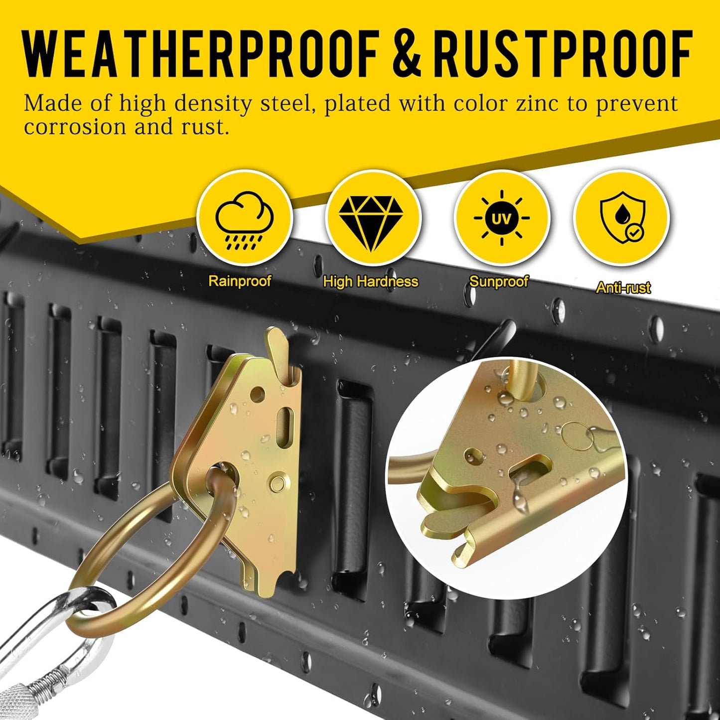 20pcs Steel E-Track O Ring Tie-Down Anchors, Secure Cargo in Enclosed/Flatbed Trailers, Trucks, Load Limit of 1500lb