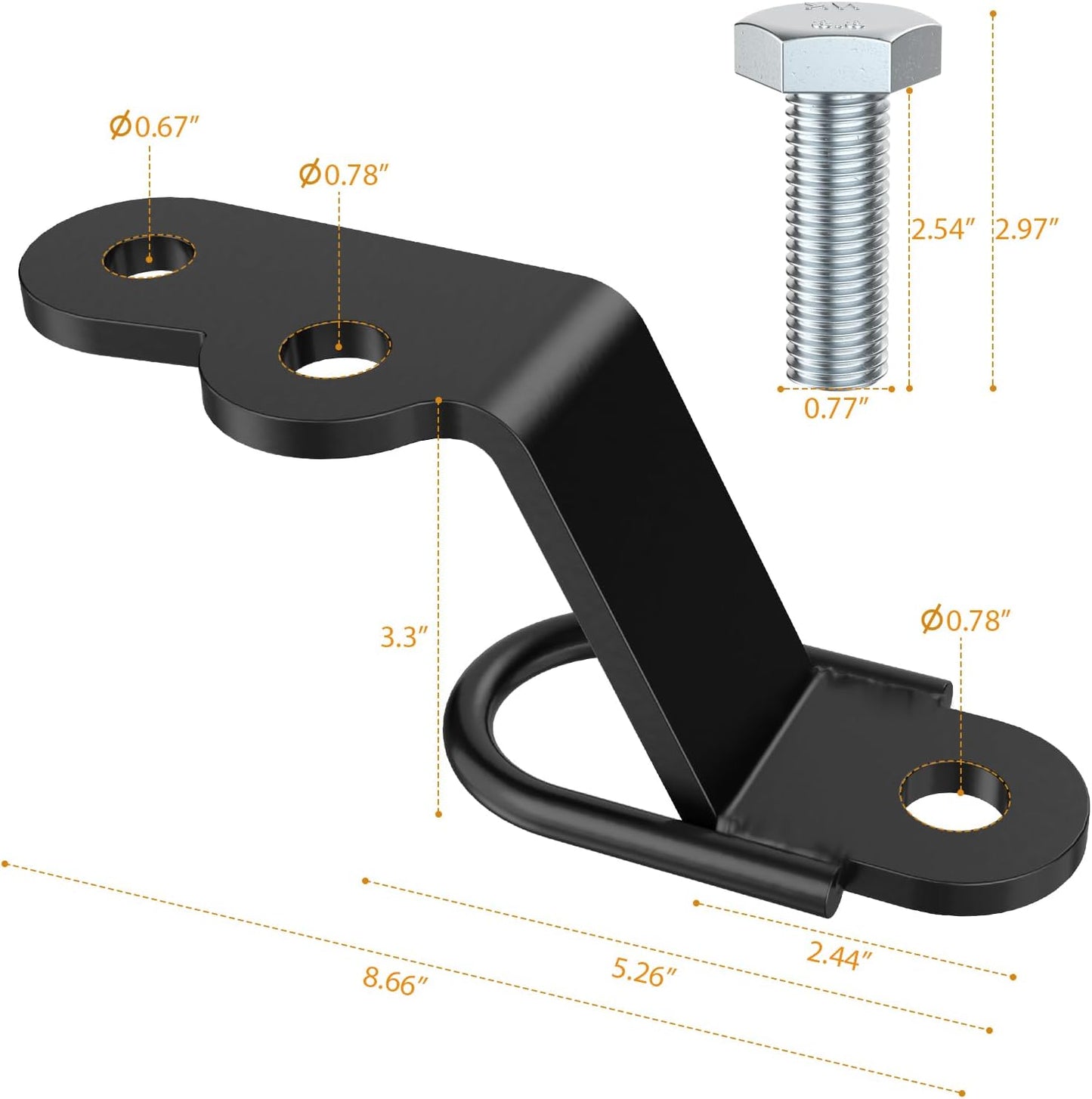 ATV/UTV Three-Way Hitch, Heavy Duty Universal ATV Hitch Attachments, 3000lbs Maximum Load