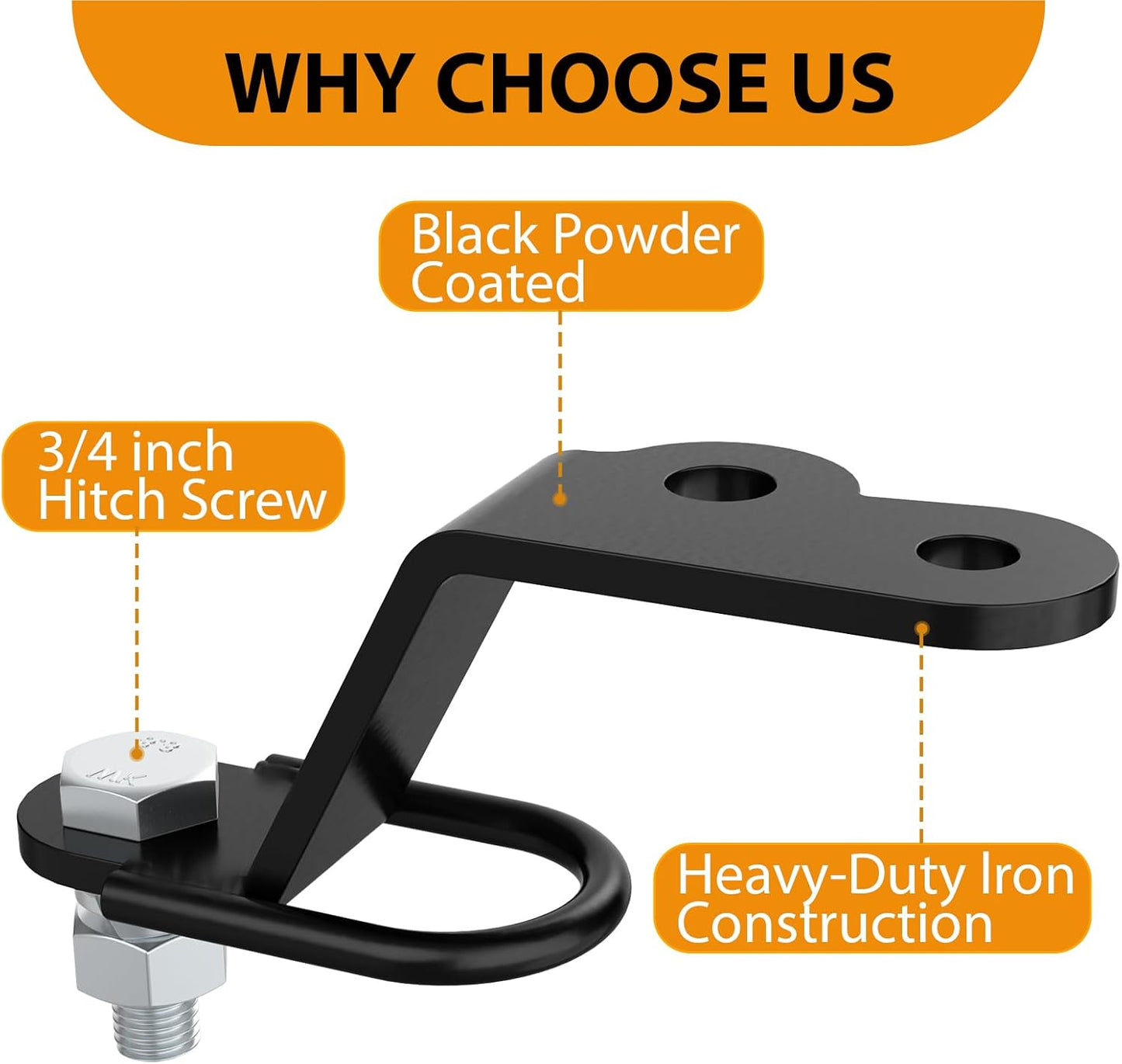 ATV/UTV Three-Way Hitch, Heavy Duty Universal ATV Hitch Attachments, 3000lbs Maximum Load