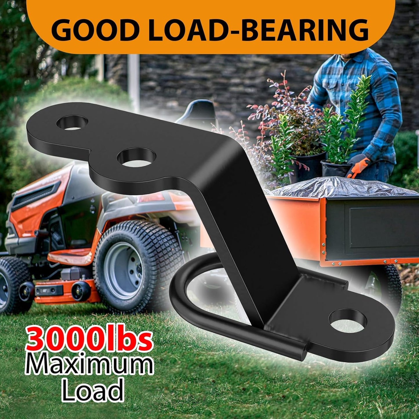 ATV/UTV Three-Way Hitch, Heavy Duty Universal ATV Hitch Attachments, 3000lbs Maximum Load