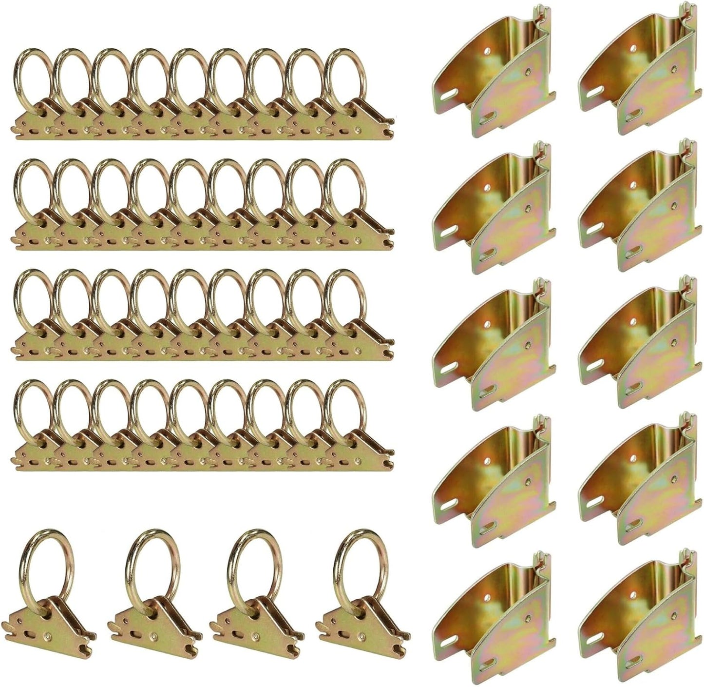E-Track Wood Beam End Socket Accessories(10pcs) and E-Track O Ring Tie-Down Anchors(40pcs)