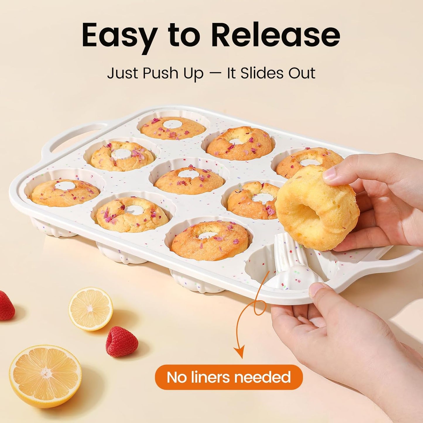 Silicone Mini Fluted Tube Pan with Metal Reinforced Frame, Non-Stick (2PCS), moldes de silicona para gelatina, Small Cake Baking Pan for para chocoflan, Donuts, Cornbread, Brownies, Jellies
