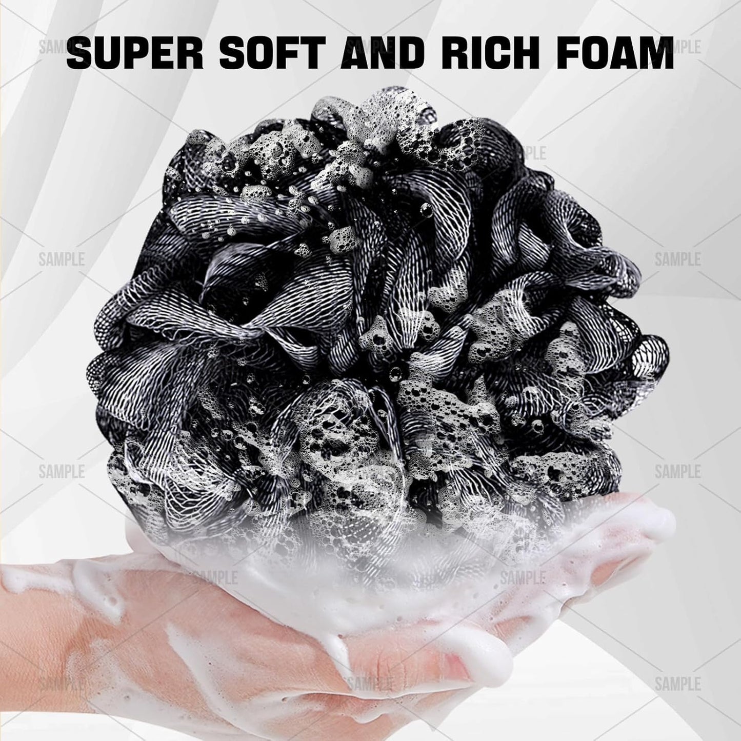 Loofah Bath Sponge Shower Loofa Bath Puff Body Scrubber Exfoliating Soft Premium 4 Pack