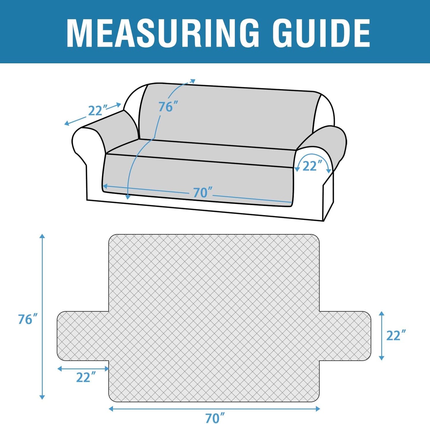 Sofa Cover, 100% Waterproof Slipcover Furniture Protector, Washable Couch Cover with Non-Skid Backing and Elastic Straps for Kids, Dogs, Pets(Sofa, French Oak)
