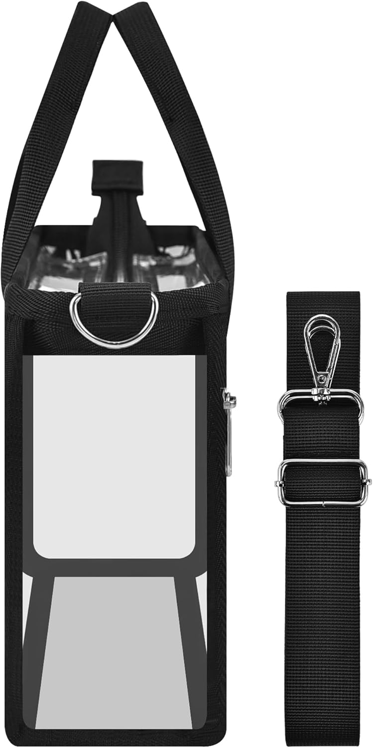 Clear Tote Bag for Women, Transparent PVC Top Handle Handbag with Shoulder Strap, Durable Clear Bag for Daily e, Events | Stadium Approved