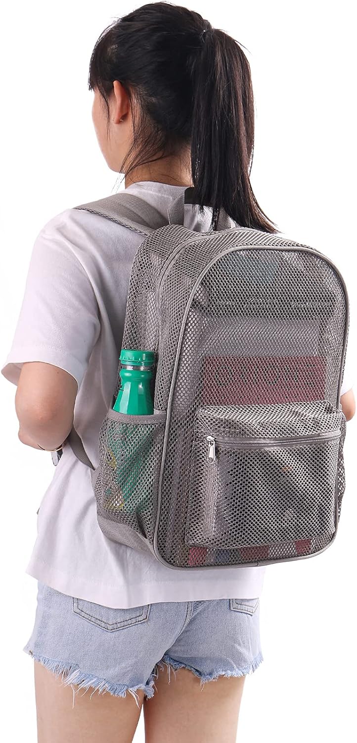 Duty Mesh Backpacks for Adults,See Through Backpack for Swimming Work Outdoor, Diving Backpack Carry Portable Oxygen Concentrators (Grey)