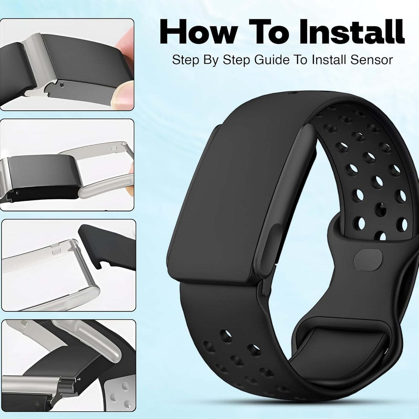 Whoop 5.0 Compatible Silicone Strap – Adjtable Sport-Inspired Band, Breathable & Lightweight Replacement Wristband for Men & Women