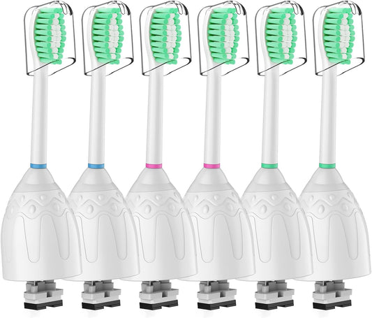 Toothbrh Heads for Philips Sonicare Replacement Brh Heads Medium Soft Dupont Bristles Electric Toothbrh Replacement Heads Fit E-Series Essence Xtreme Elite Advance and CleanCare, 6 Pack