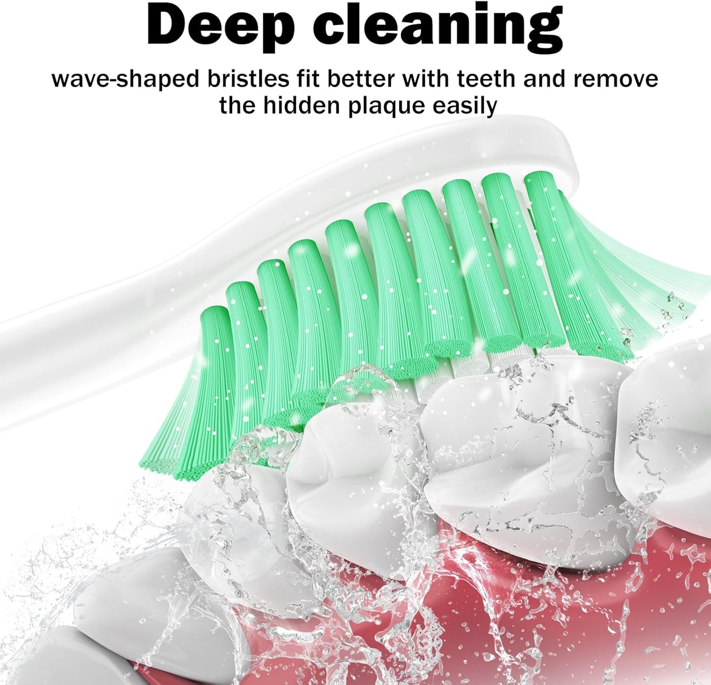 Toothbrh Heads for Philips Sonicare Replacement Brh Heads Medium Soft Dupont Bristles Electric Toothbrh Replacement Heads Fit E-Series Essence Xtreme Elite Advance and CleanCare, 6 Pack