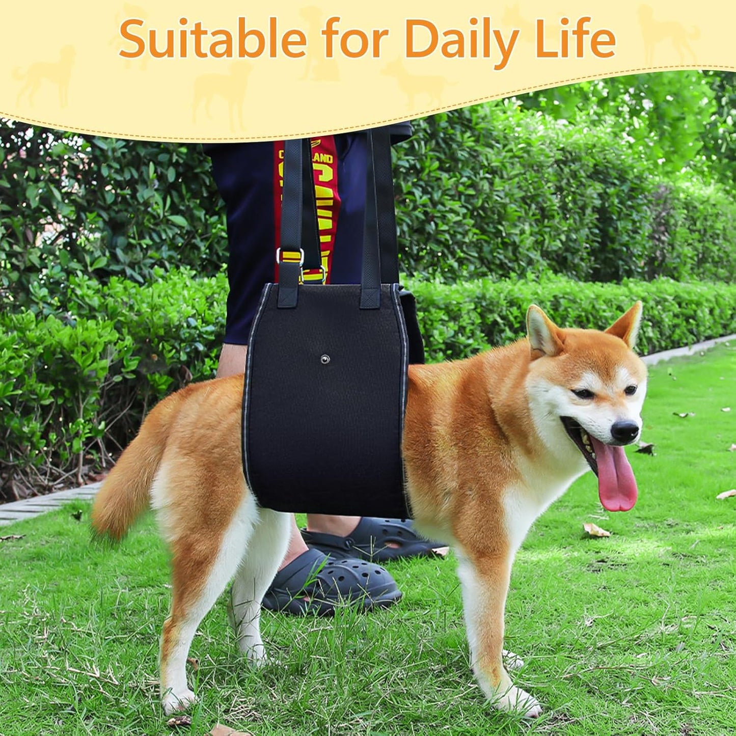 Dog Lift Harness Dog Sling for Large Dogs, Portable Dog Carrier Sling for Back Legs, Ajtable Hip Support Harness for Weak Rear Leg, Assist Senior Disabled Joint Injuried and After ACL