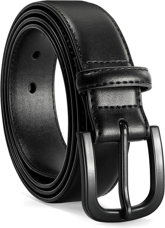 Men's Metal Free Leather Belt TSA Approved Non Metal Belt for Men Jeans with Hypoallergenic Buckle