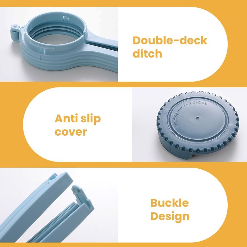 Bag Clip with Pour Spout, Food Bag Sealing Clip, Reusable Plastic Cap Sealer for Snack (2)