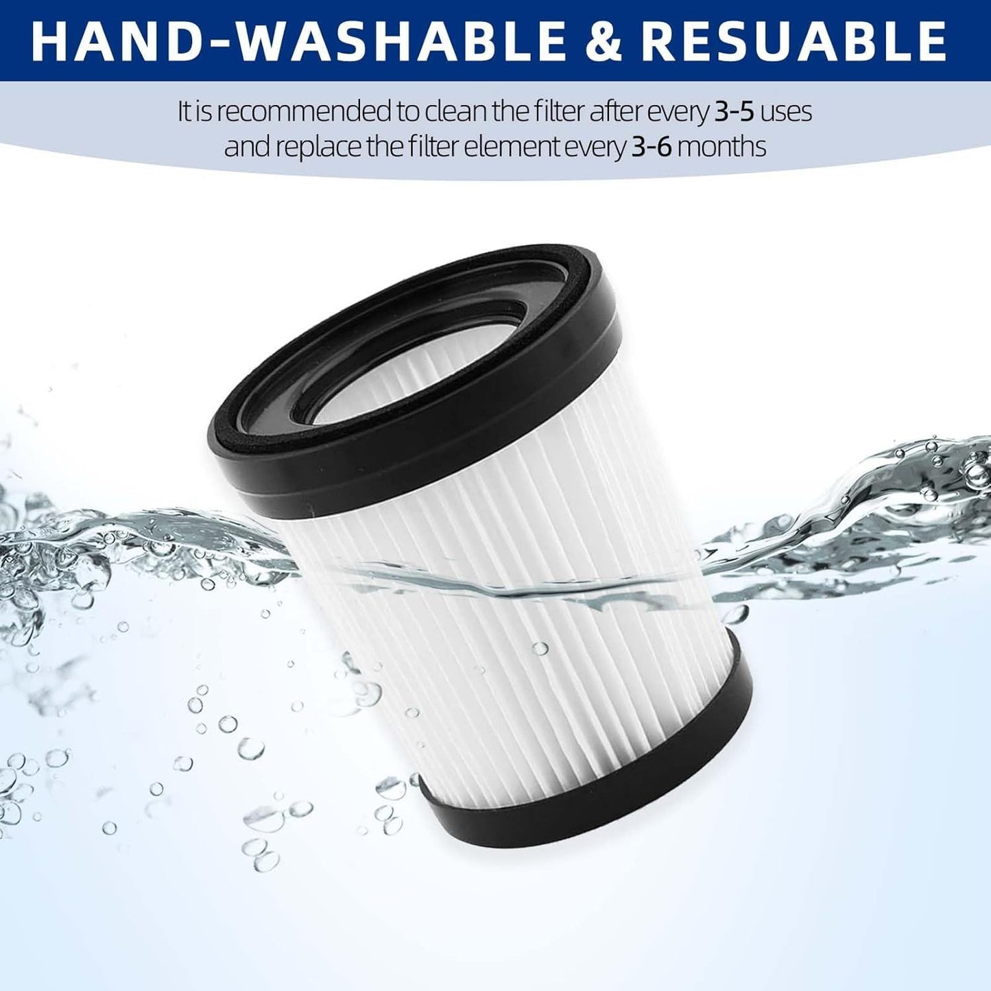 Vacuum Filter Replacement Compatible with Fabuletta FSV001/FSV101,Girnoor G160/G165, Lubluelu 202, Oraimo OSV-102, VacLife VL732 Stick Vacuum Cleaners - 4 Pack