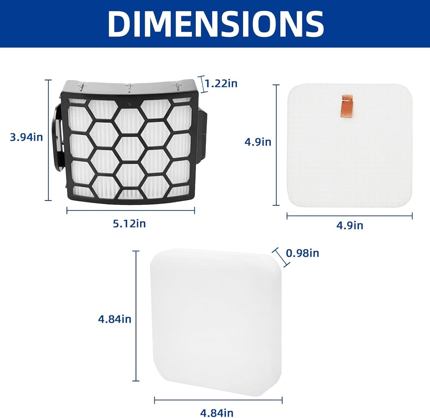 LA802 LA702 LA502 Filters Compatiable With Shark LA700, LA322,LA301,LA300, LA455, LA360 Rotator Lift-Away ADV DuoClean PowerFins Upright Vacuum - Part#XHF320 & XFFK320