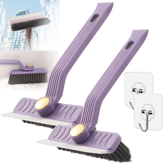 Multi-Function Rotating Crevice Cleaning Brush, 360° Rotating No Dead Corners Crevice Gap Brush Hard Bristle Crevice Gap Cleaning Brush, Household Cleaning Tool for Kitchen Bathroom (2, Purple)