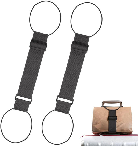Multi Use Strong Adjustable Luggage Connector Straps, 2026 New Flexible and Adjustable Elastic Fastening Belt for Luggage Strap, Add a Bag Easy to Travel Suitcase (Black 2Pcs)