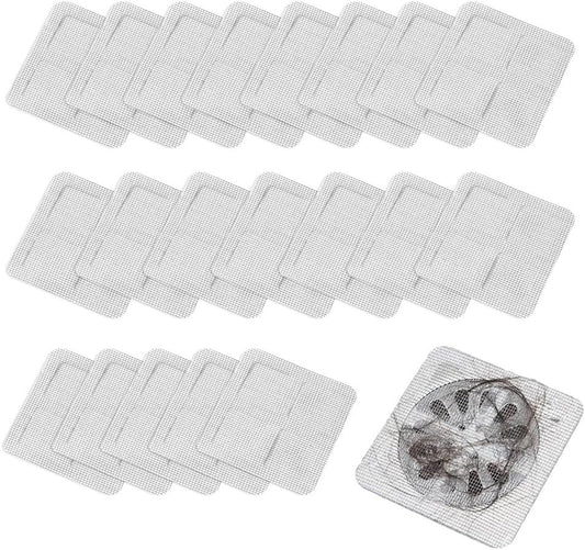 Disposable Shower Drain Hair Catcher, Disposable Hair Drain Stickers Drain Mesh Cover Bathroom Shower Drain Protector for Bathroom Laundry Kitchen Sink for Human and pet Hair (30)