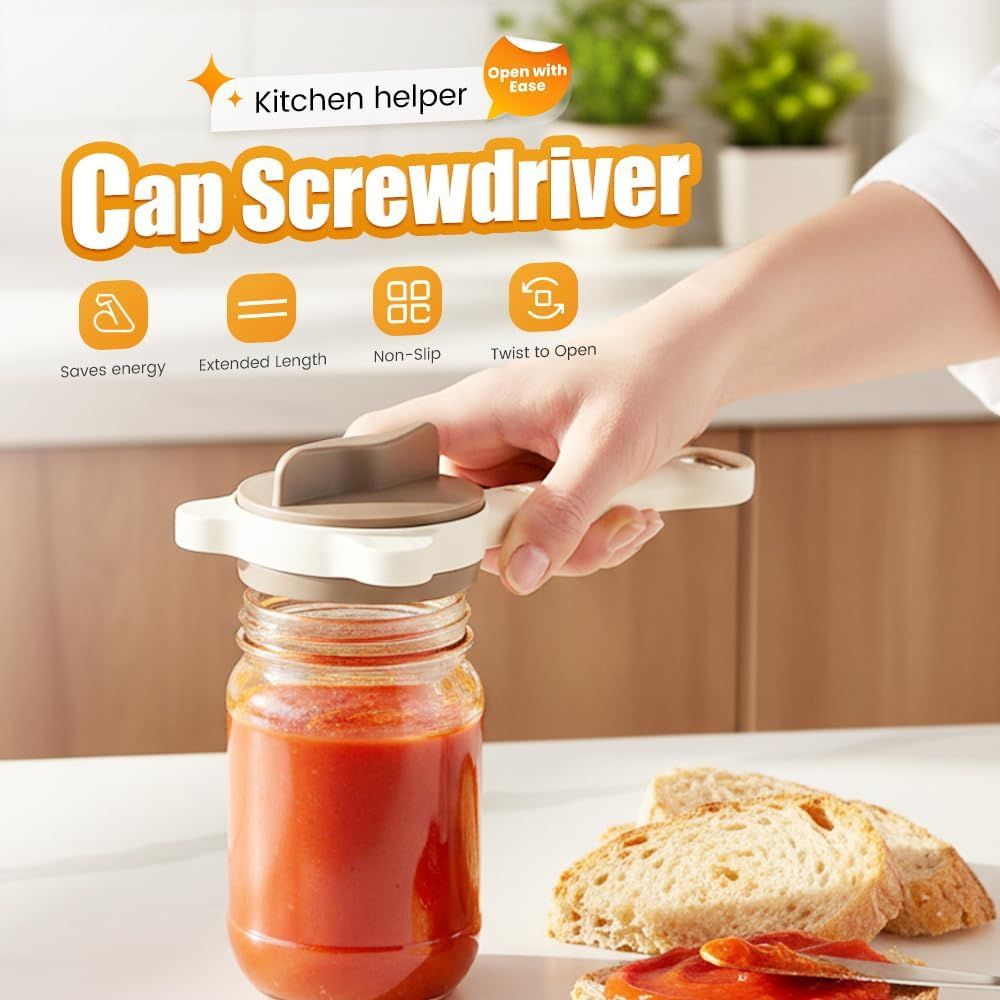 4-in-1 Jar Opener, 2026 New Adjustable Stainless Steel Jar & Bottle Opener Lid Remover for Weak Hands & Seniors, Can Opener with Ergonomic Handle, Friendly Kitchen Gadget (1)