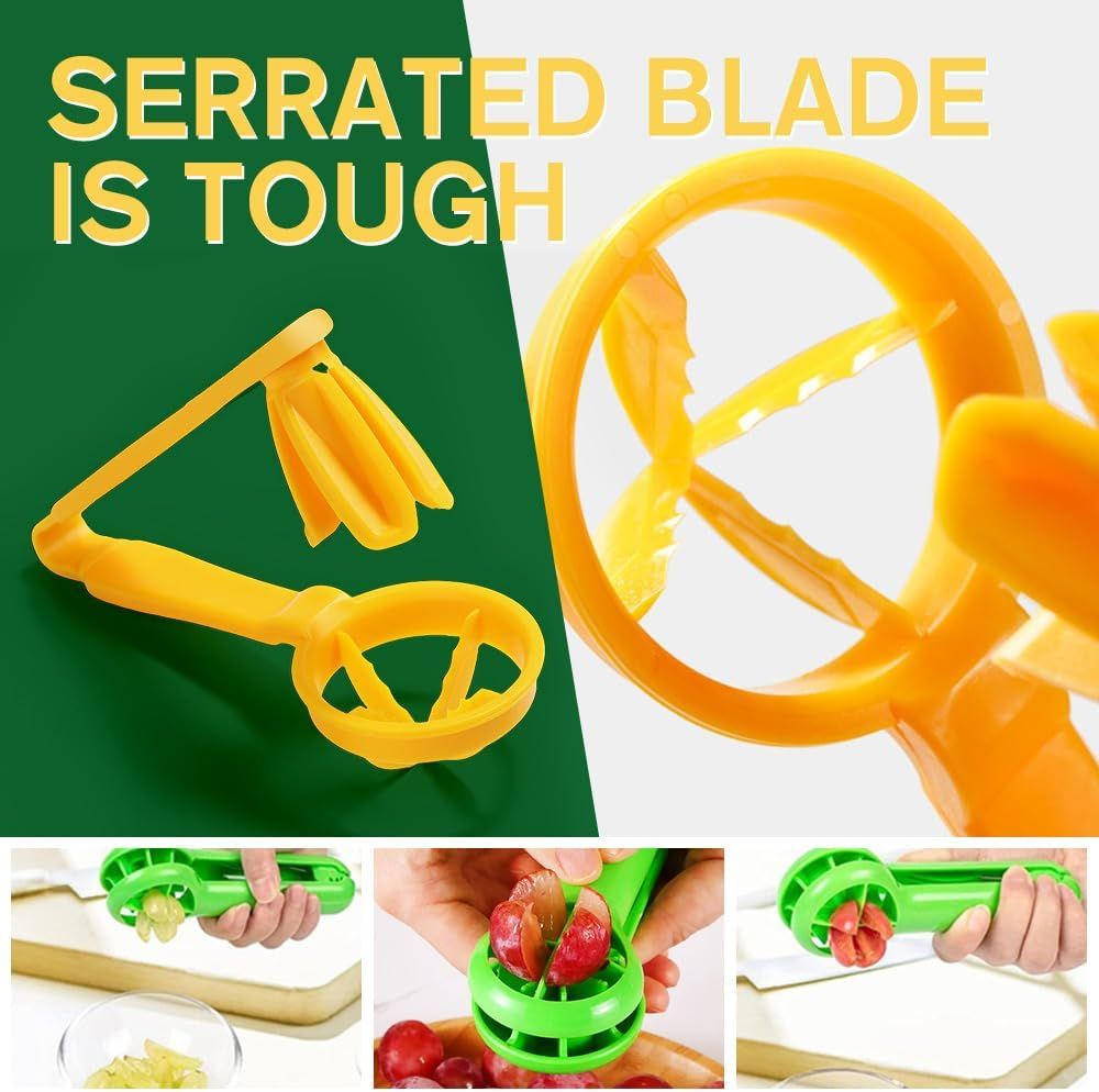 Cherry Tomato Strawberry Slicer, 2024 New Grape Cutter Grape Slicer for Toddlers, Grape Cutter Quarter Fruit Slicer tool for Vegetable Fruit Salad Cake Decoration (Red)