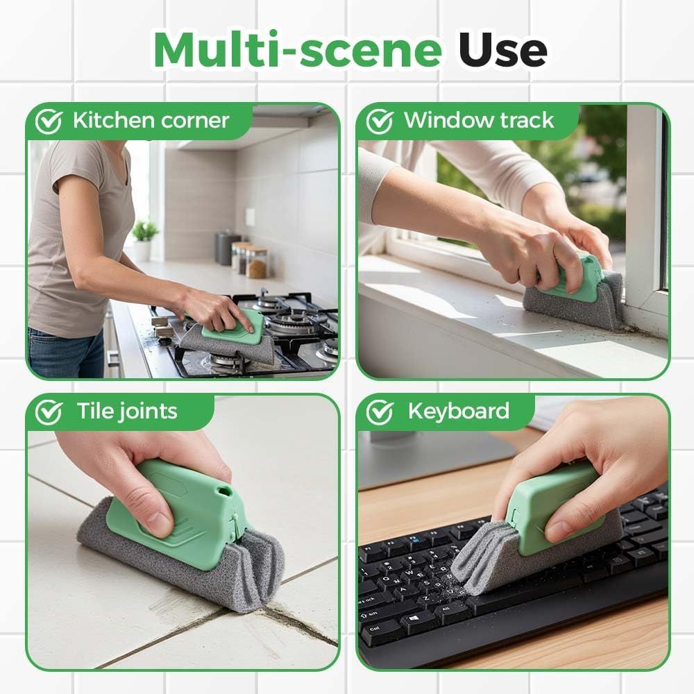 Magic Window Track Cleaner, 2026 Upgraded Handheld Window Track Cleaning Brush Tools Set, Grooves Cleaning Brush Tools Set, Tile Grout Lines, Shutter Slats, Car AC Vents and Narrow Gaps (9)
