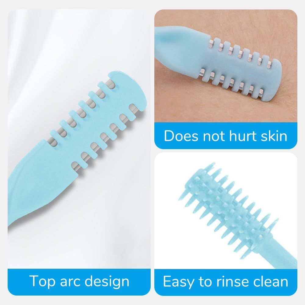 2-in-1 Nose Hair Trimmer for Men & Women, Manual 360° Rotating Multifunctional Nasal Hair Cutter & Ear Pick, Travel Essentials (Blue)