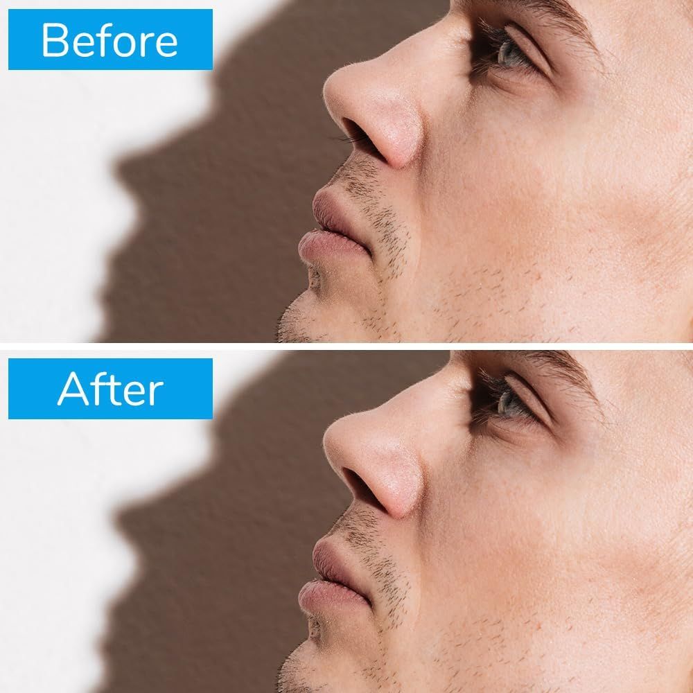 2-in-1 Nose Hair Trimmer for Men & Women, Manual 360° Rotating Multifunctional Nasal Hair Cutter & Ear Pick, Travel Essentials (Blue)