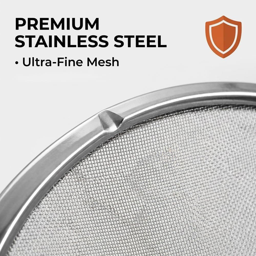 Stainless Steel Grease Splatter Guard, 11-Inch Fine Mesh Cover with Adjustable Comfort Grip Handle, Oil Splash Screen for Frying Pan, Cooking Pots, Skillet (1)