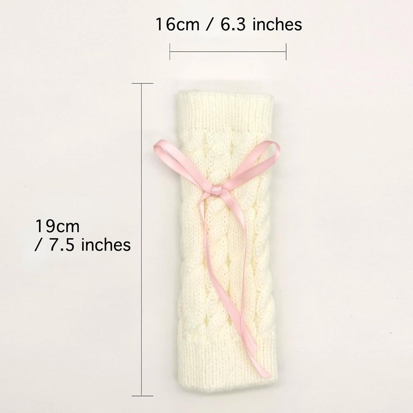 Cable Knitted Hand Warmer Half Finger Mittens with Silky Bowknot, Women's Arm Warmers Sleeve Gloves for Winter