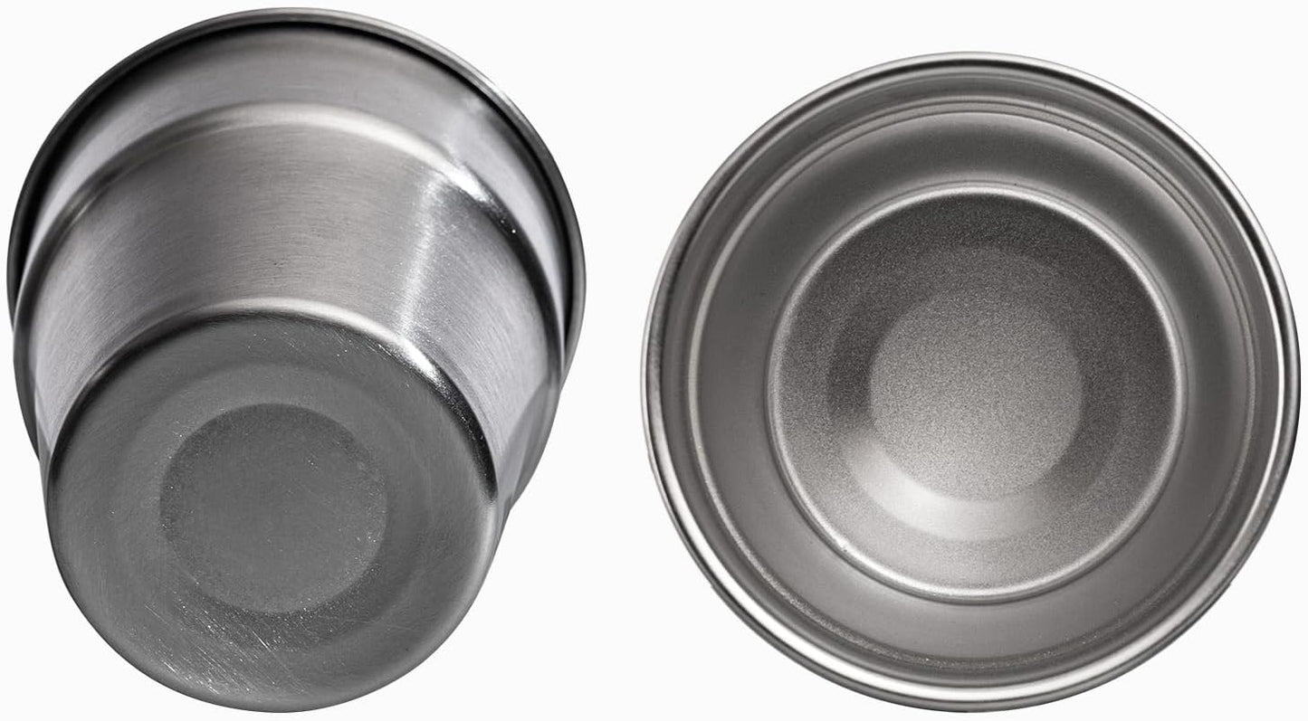 Camping Cups - Stainless Steel, 4 Pack, Unbreakable Metal Cups for Drinking, Stackable for Easy Storage - Durable Outdoor Drinkware for Camping, Hiking, and Traveling