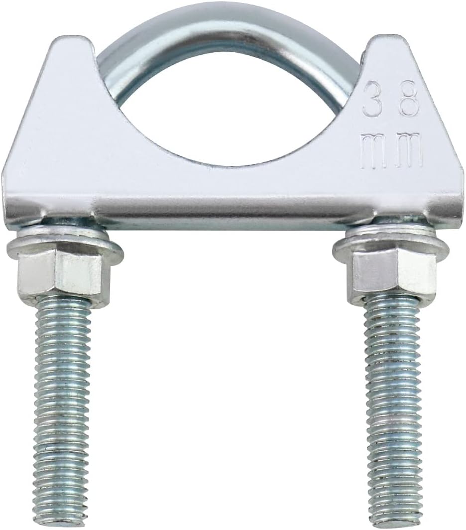 U-Bolt Muffler Tip Exhaust Hook, 1-1/2" OD 2Pcs Stainless Steel Universal Silencer Exhaust Clip