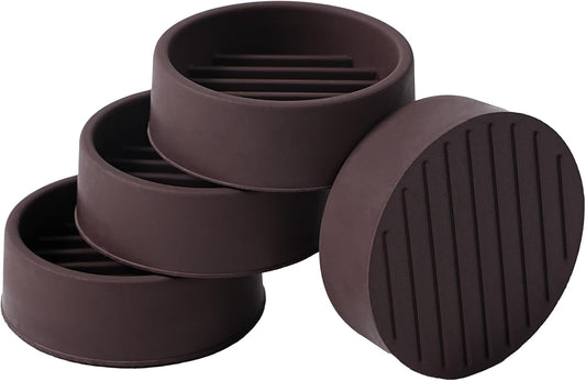1.5x1.5 Round Rubber Furniture Caster Cups, Anti-Sliding Furniture Pads Bed Stopper Floor Protectors with Grip - Protect Any Flooring