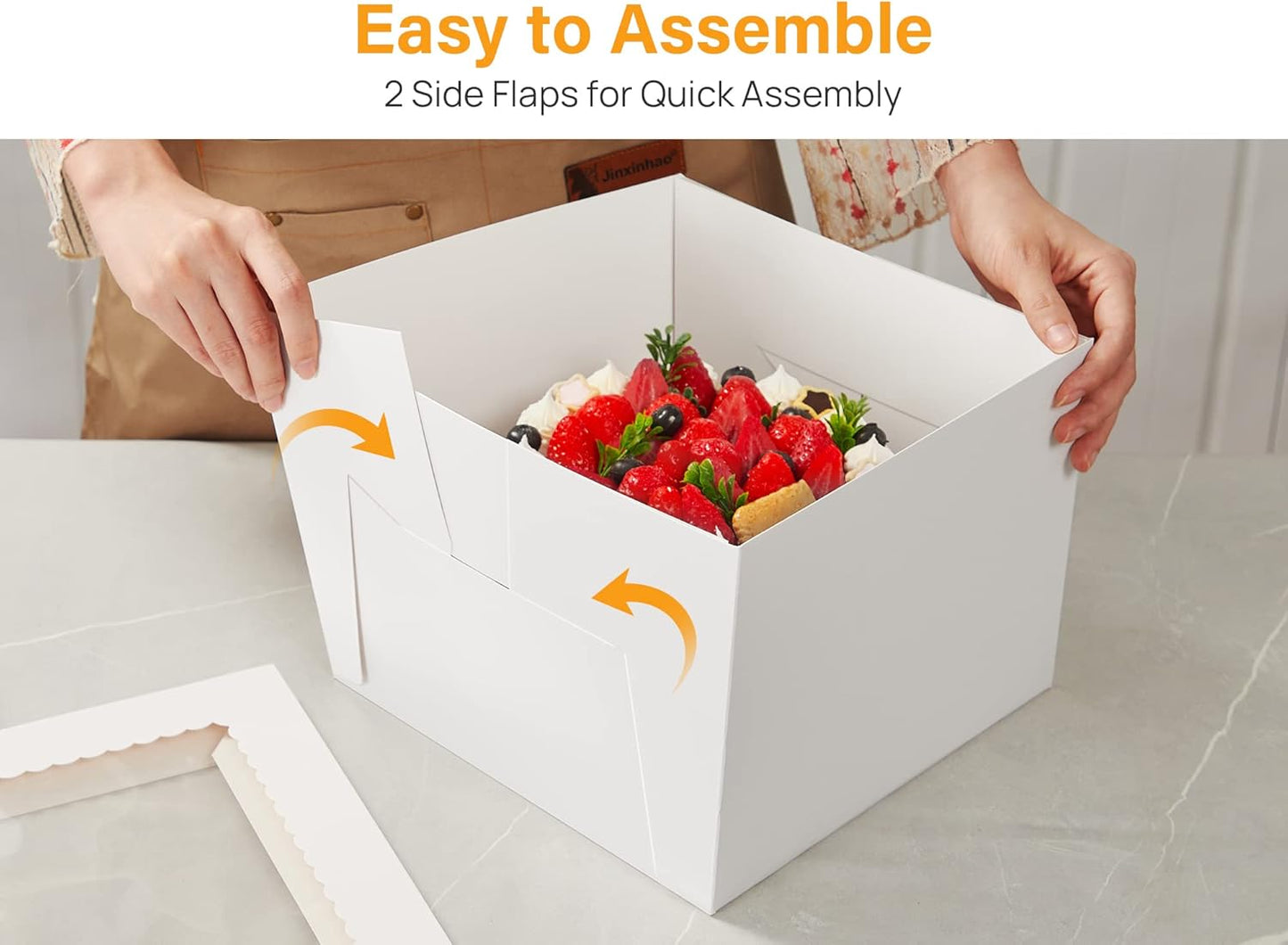 15pcs Cake Boxes, 10x10x8 Inches Tall Cake Box with Window, White Bakery Boxes, Large Baking Boxes, Square Cardboard Cake Box for Multi-Layer Cakes, Cake Decorating Supplies for Gift Giving