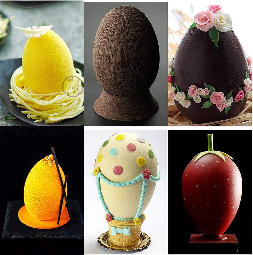 Easter Egg Silicone Mold for Baking Chocolate Easter Eggs, Mousse Cake, Jello, CheeseCake, Ice Cream, Dessert, Cake Decoration Mold (8-Cavity)