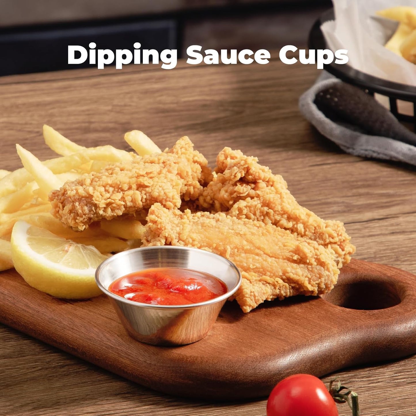 [12 Pack] 1.5 oz Stainless Steel Dipping Sauce Cups, Reusable Metal Ramekins, Commercial Grade Condiment Bowls, Individual Portion Cups, Small Round Au Jus for Home, Restaurant