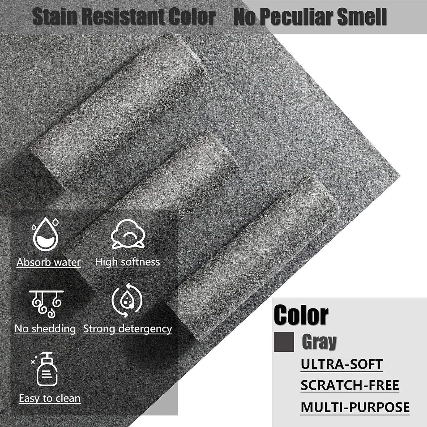 Thickened Magic Cleaning Cloth,Reusable Microfiber Cleaning Cloth.Lint Free Cloth for Home,Window,Mirror Glass and Cars.(12" x 16",5 Pack)