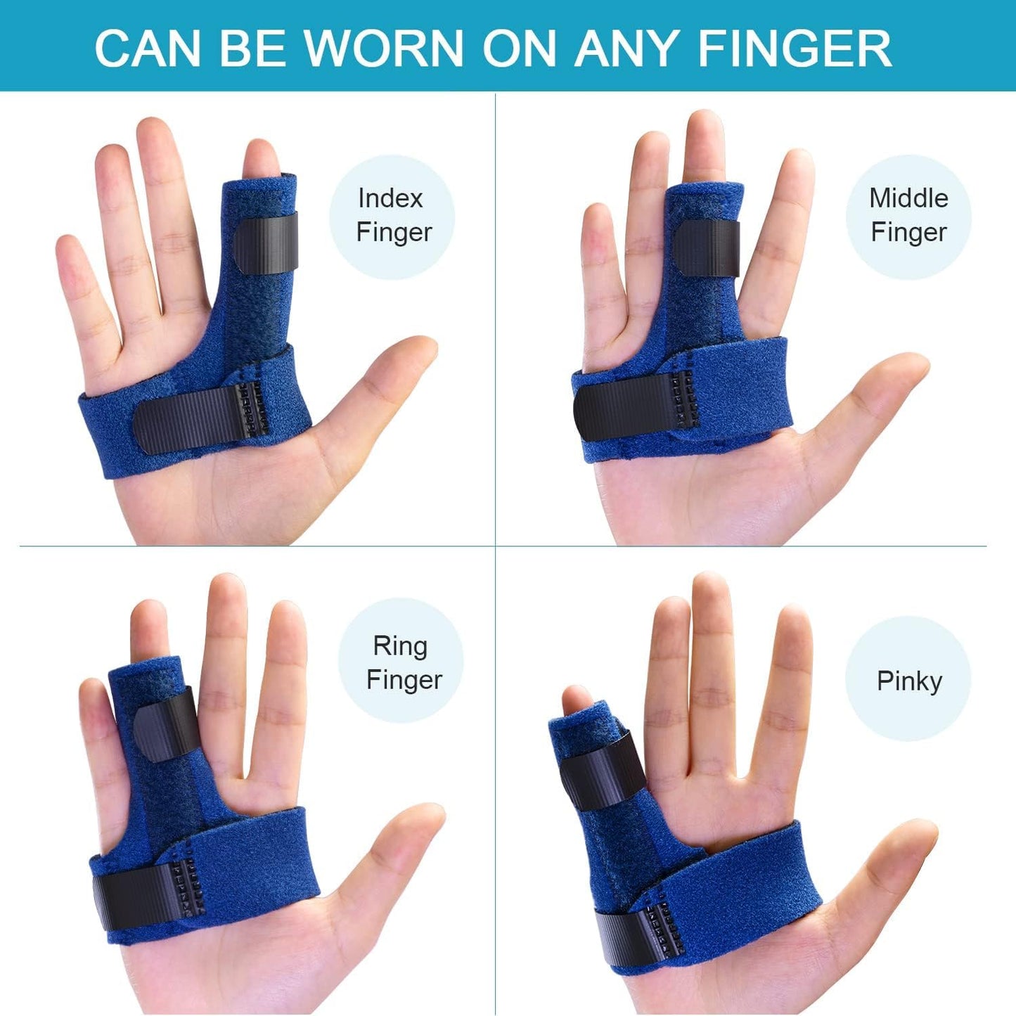 Finger Brace, Trigger Finger Splint for Index Middle Ring Pinky Finger Arthritis Pain, Tendon Injury, Broken Mallet Finger Stabilizer Supports for Dislocated Knuckle Immobilizer Wrap for