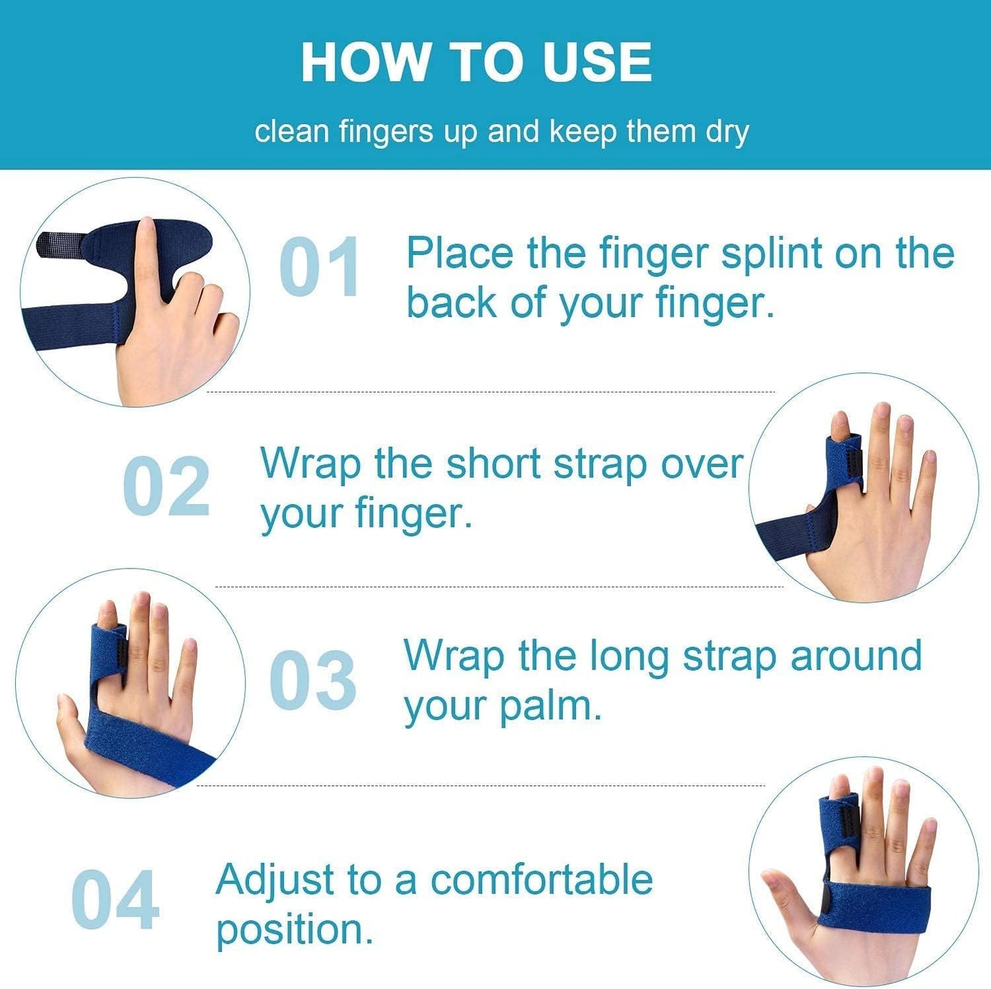 Finger Brace, Trigger Finger Splint for Index Middle Ring Pinky Finger Arthritis Pain, Tendon Injury, Broken Mallet Finger Stabilizer Supports for Dislocated Knuckle Immobilizer Wrap for