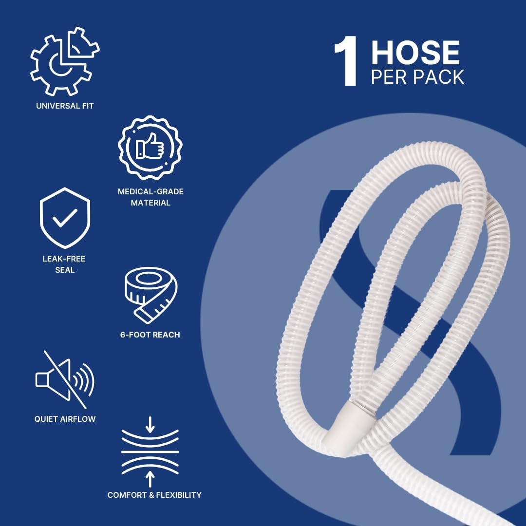 CPAP Hose Universal Tubing (6 ft) – Compatible with CPAP, BiPAP, and BiLevel Machines – Minimizes Mask Leaks, Reduces Discomfort – Durable, Flexible, and Designed for Restful Sleep