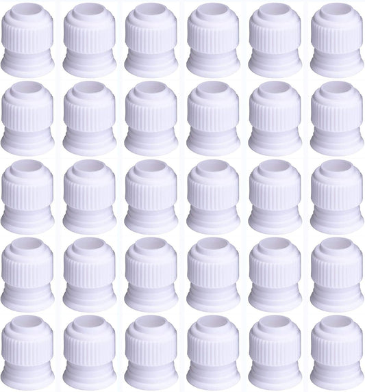 30 Pieces Coupler Piping Bag Plastic Standard Couplers Cake Decorating Pipe Tip for Frosting Icing Nozzles (1.2 x 1 Inch)