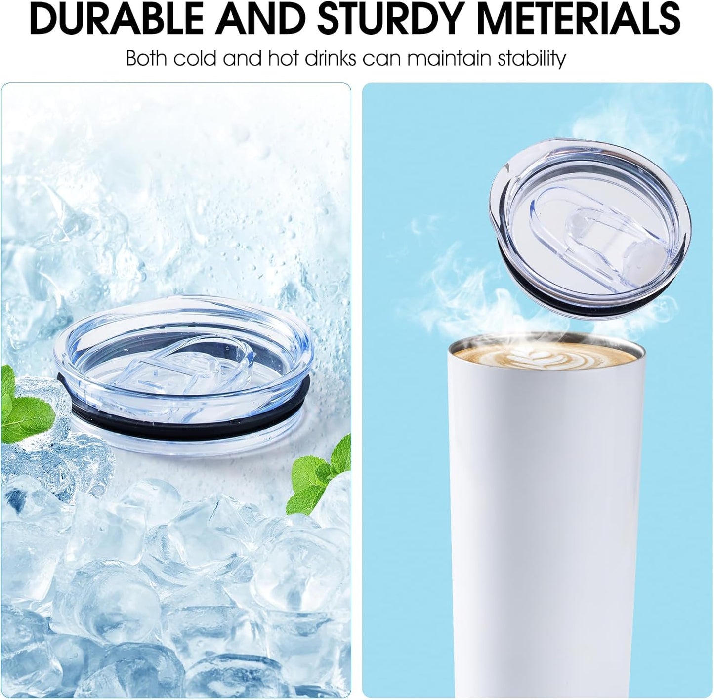 3 Pack 20oz Skinny Straight Body Stainless Steel Tumbler Replacement Lid，Spill Proof Splash Resistant Silicon Sliding cover for 2.76inch mouth，Straw Friendly for work, travel and Daily Life