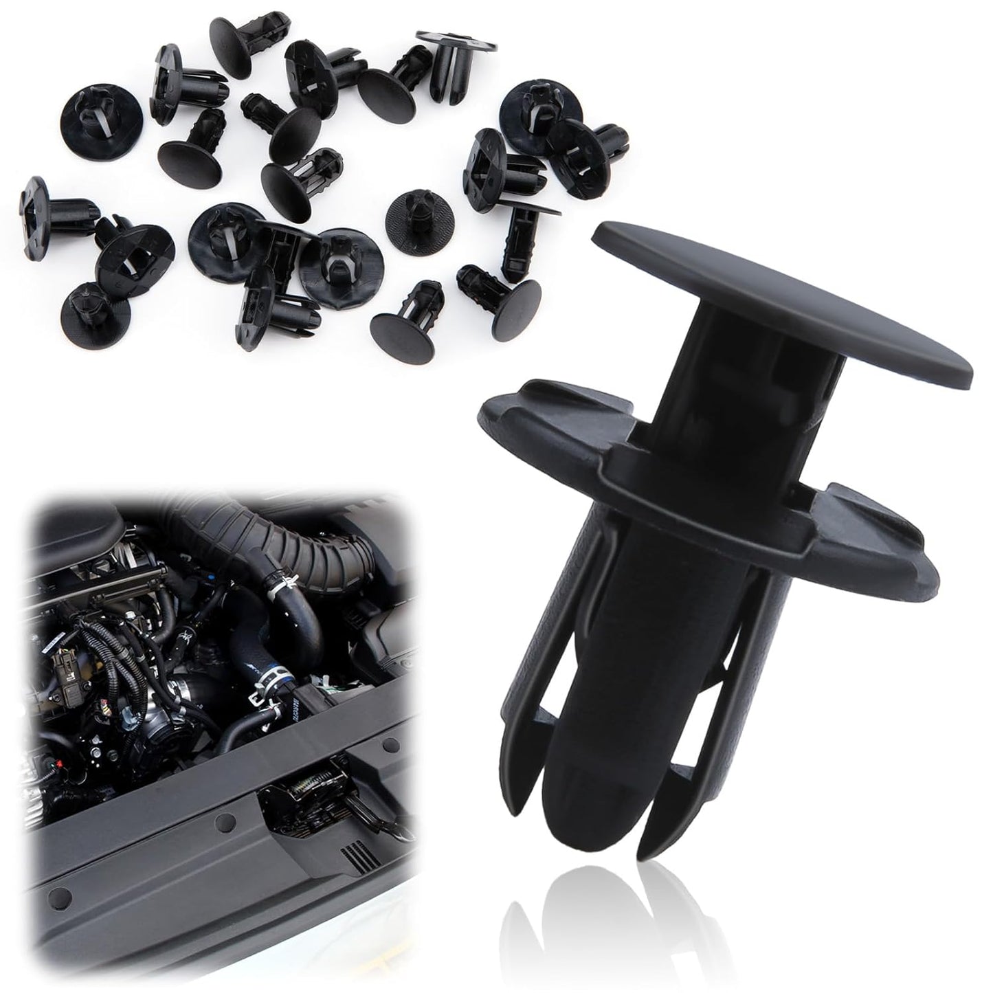 20 PCS Fender Liner Push-Type Retainer Clip Fastener, Bumper Engine Under Cover Clip, Car Retainer Clips, Compatible with Hyundai Kia Accent, Azera, Equus, Elantra, Genesis, Replaces GM: 86595-2T500