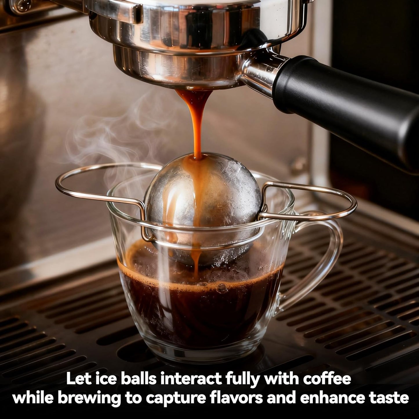 2 Pack Espresso Frozen Ball for Espresso Coffee, Stainless Steel Espresso Chilling Ball Espresso Cooler Espresso Machine Accessories
