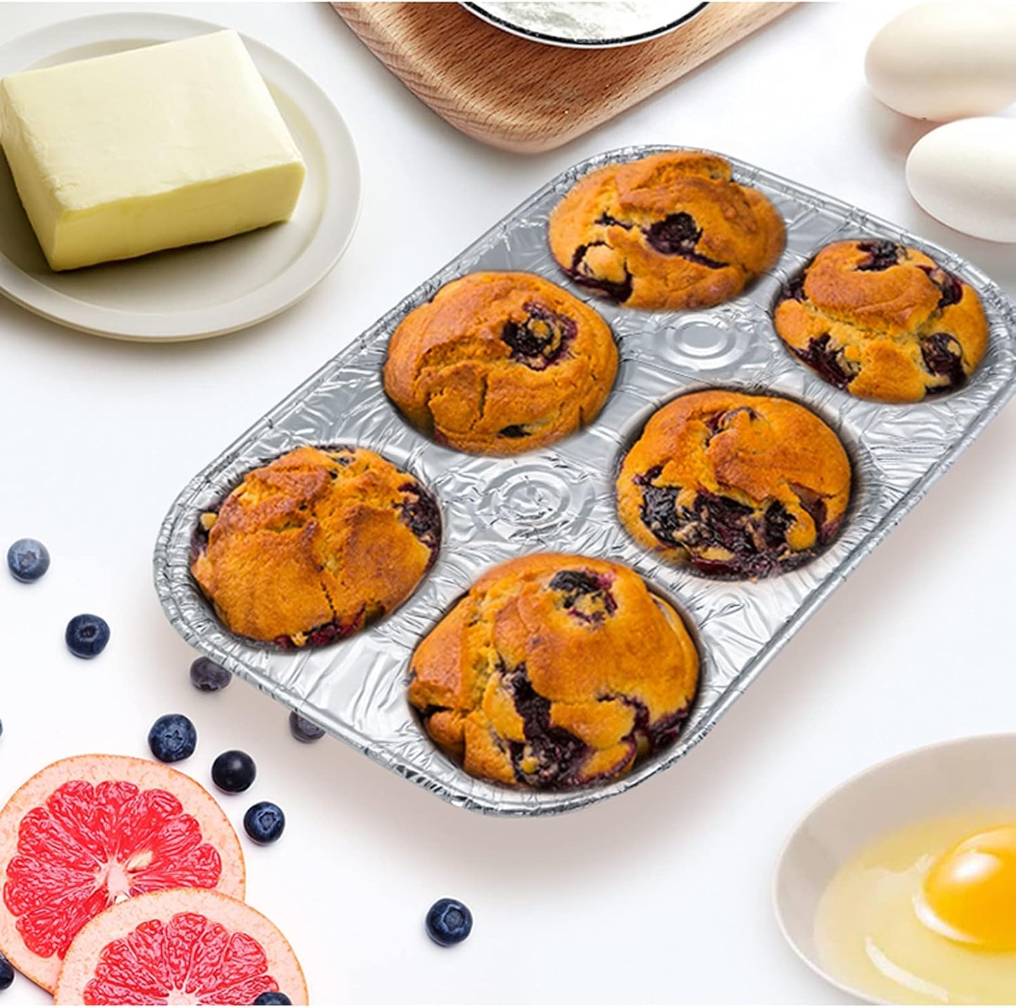 (10pack Muffin Pan 6-Cup Cupcake Aluminum Pans Favorite Muffin Tin Size for Baking Cupcakes Muffins and Mini Pies - Standard Size