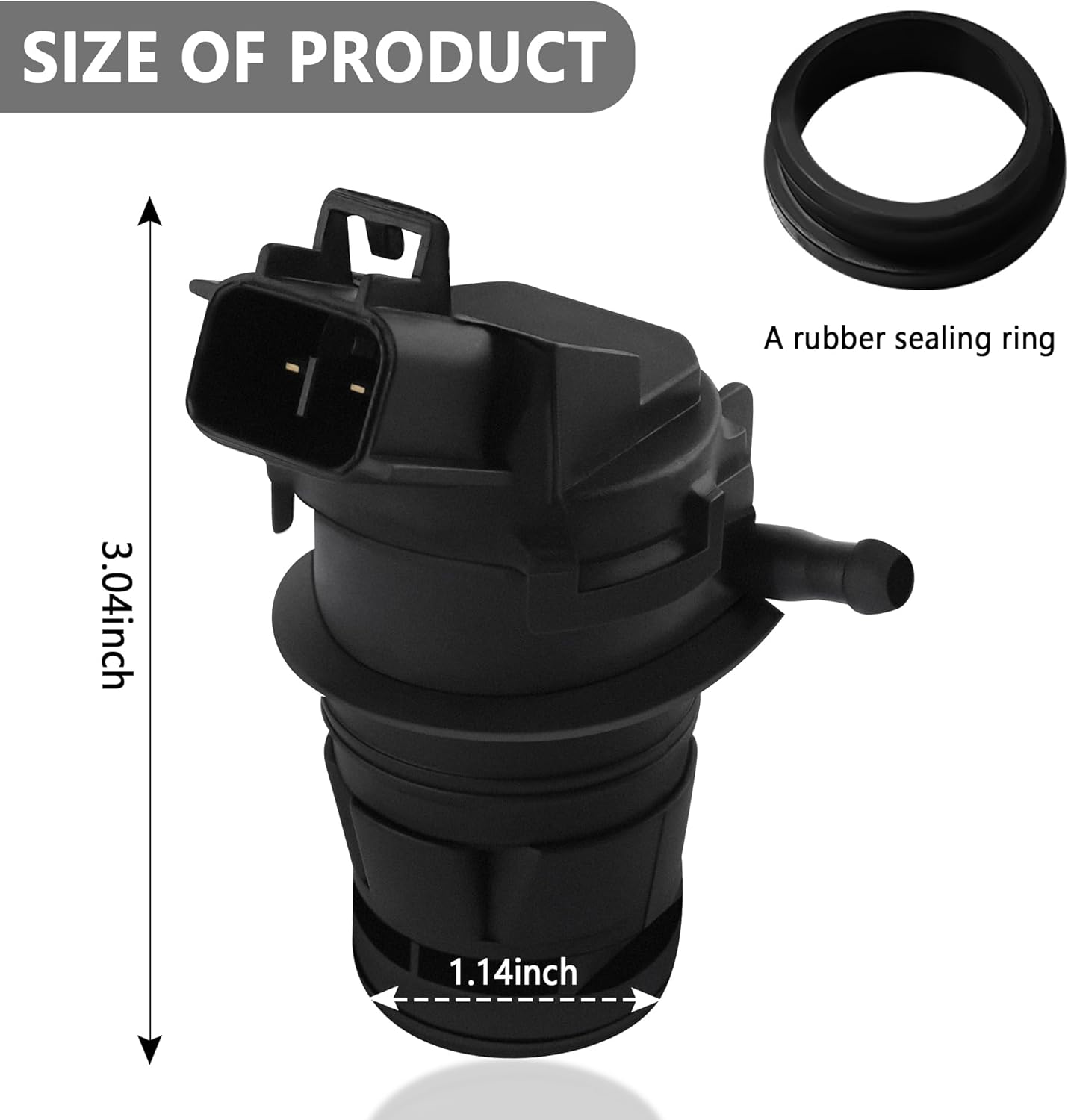 Windshield Washer Pump Replacement OEM#85330-60190,85330-AE010 with Grommet,Windshield Wiper Pump Compatible with Toyota Lexus Mazda Honda,Standard Windshield Washer Fluid Pump(for Toyota)